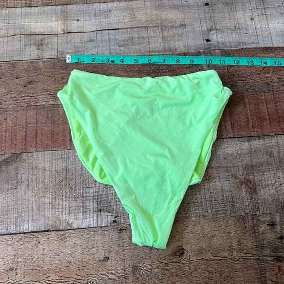 ASOS Design Womens Neon Green High-Waist Bikini Bottoms - US 4 - Picture 2 of 8